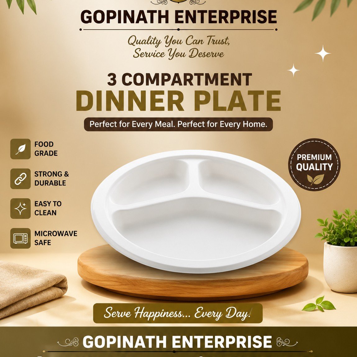 10" 3CP Round Plate
