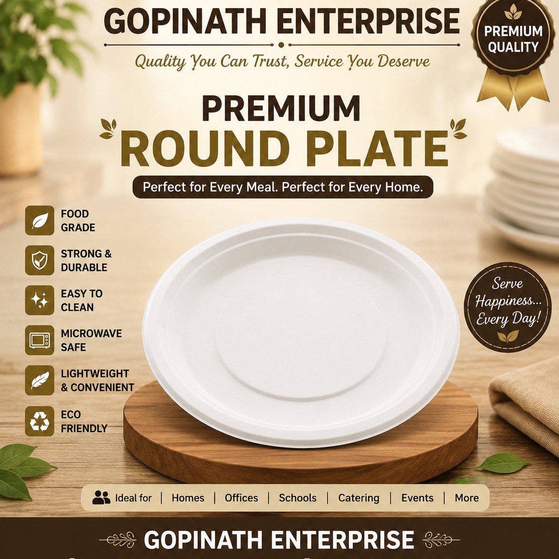 11" Plain Super Round Plate