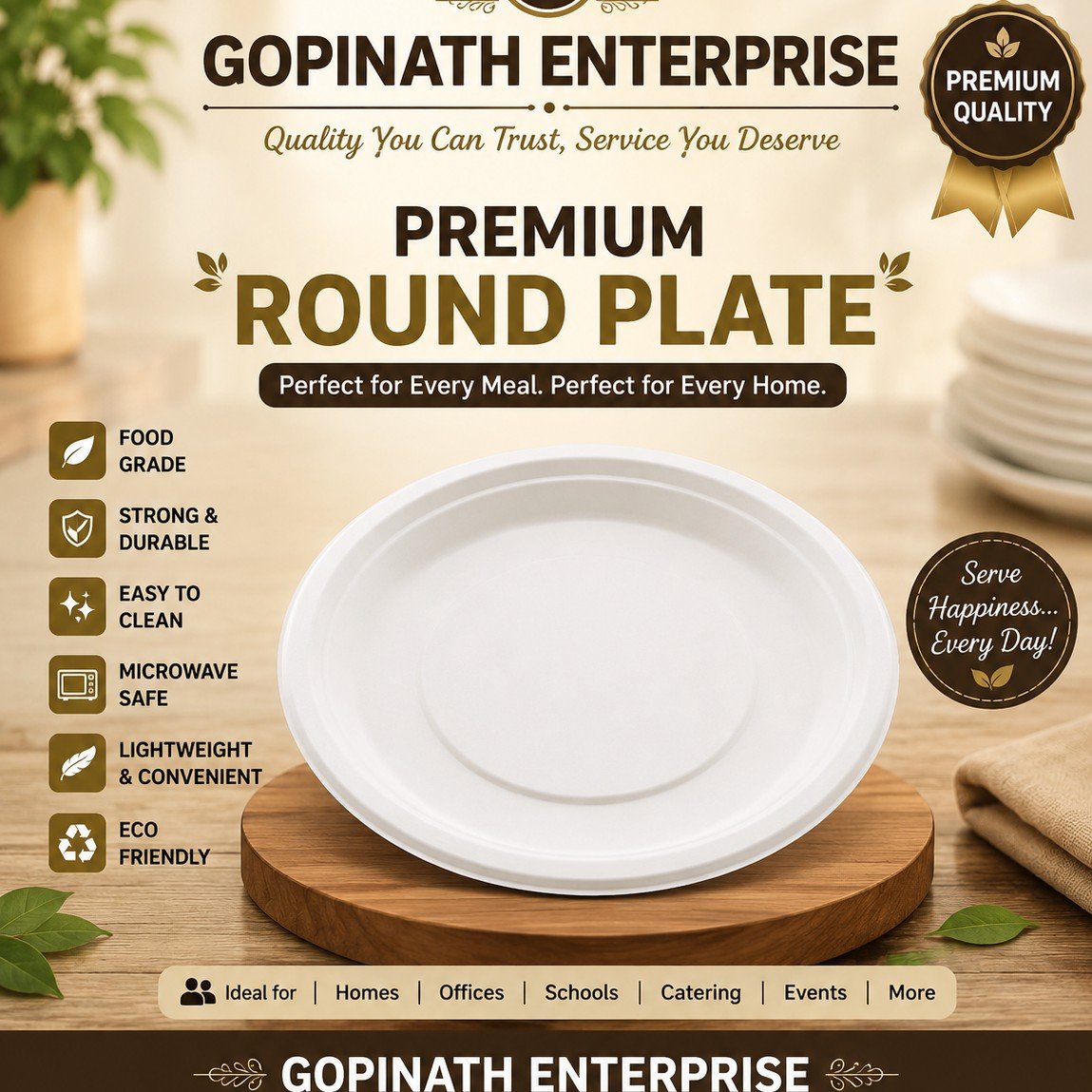 12" Plain Super Round Plate